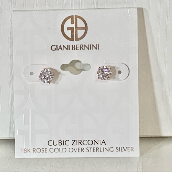 Giani Bernini NWT cubic zirconia 18k rose gold stud earrings - Picture 4 of 14